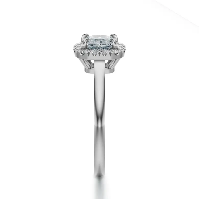 Pierścionek zaręczynowy diamentem cushion białe złoto SBPZ_082